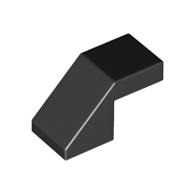 Black Slope 45 2 x 1 with Cutout without Stud