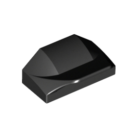 Black Slope, Curved 1 x 2 x 2/3 Wing End