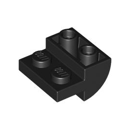 Black Slope, Curved 2 x 2 Inverted with 2 Recessed Studs