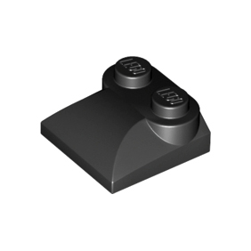 Black Slope, Curved 2 x 2 x 2/3 with 2 Studs and Curved Sides