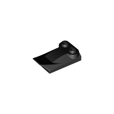 Black Slope, Curved 3 x 2 x 2/3 with 2 Studs, Wing End
