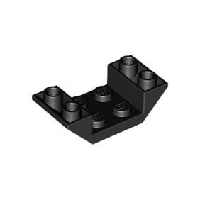Black Slope, Inverted 45 4 x 2 Double with 2 x 2 Cutout
