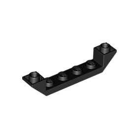 Black Slope, Inverted 45 6 x 1 Double with 1 x 4 Cutout