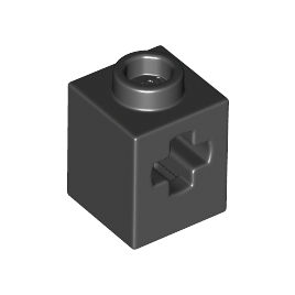 Black Technic, Brick 1 x 1 with Axle Hole