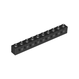 Black Technic, Brick 1 x 10 with Holes