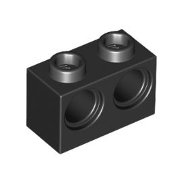 Black Technic, Brick 1 x 2 with Holes