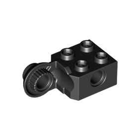 Black Technic, Brick Modified 2 x 2 with Pin Hole and Rotation Joint Ball Half Vertical