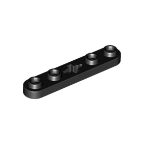 Black Technic, Plate 1 x 5 with Smooth Ends, 4 Studs and Center Axle Hole