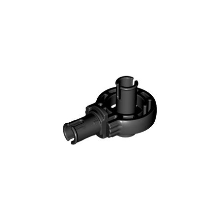 Black Technic Rotation Joint Ball Loop with 2 Perpendicular Pins with Friction