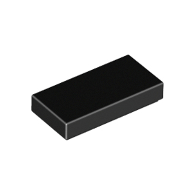Black Tile 1 x 2