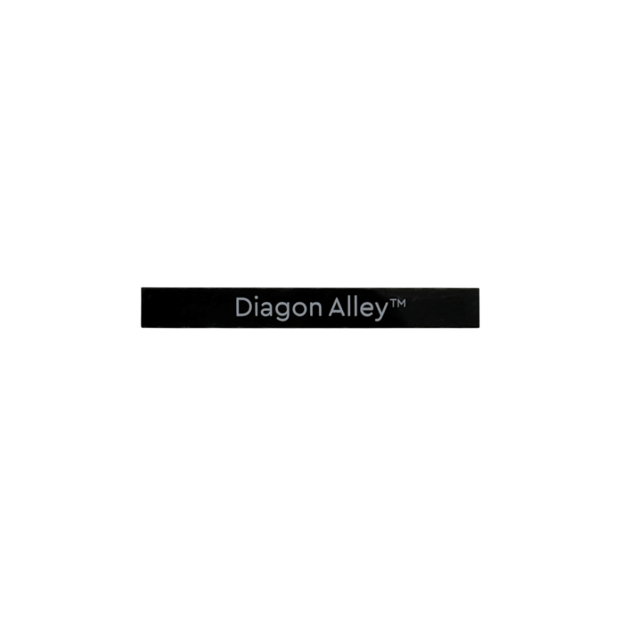 Black Tile 1 x 8 with White 'Diagon Alley' Pattern
