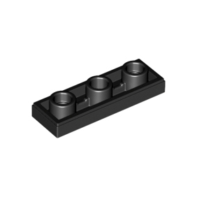 Black Tile, Modified 1 x 3 Inverted with Hole