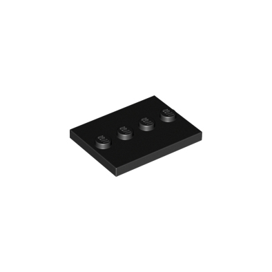 Black Tile, Modified 3 x 4 with 4 Studs in Center