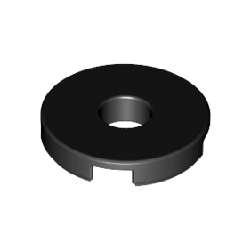 Black Tile, Round 2 x 2 with Hole