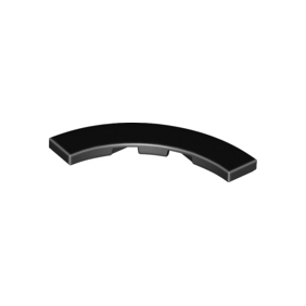 Black Tile, Round Corner 4 x 4 Macaroni