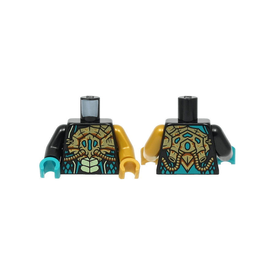 Black Torso Gold Breathing Apparatus, Yellowish Green Scales Pattern / Pearl Gold Arm Left / Black Arm Right / Pearl Gold Hand Left / Dark Turquoise Hand Right