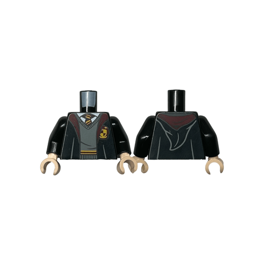 Black Torso Hogwarts Robe Open with Gryffindor Crest, Sweater, Shirt and Tie Pattern / Black Arms / Light Nougat Hands