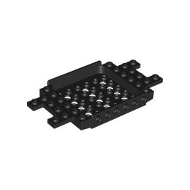 Black Vehicle, Base 6 x 12 x 1 with 5 x 6 Recessed Center, 12 Holes and 1 x 2 Cutouts on Ends