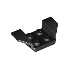 Black Vehicle, Mudguard 2 x 4 with Flared Wings