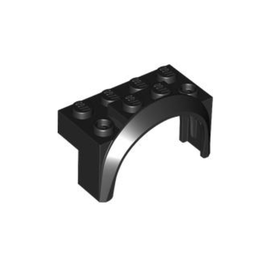 Black Vehicle, Mudguard 4 x 2 1/2 x 2 with Arch Round