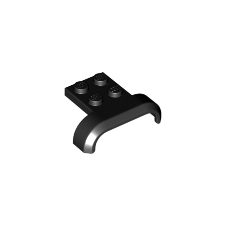 Black Vehicle, Mudguard 4 x 3 x 1 with Arch Curved