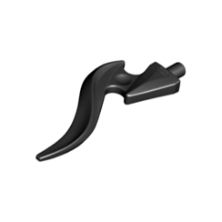 Black Wave Rounded Curved Single with Bar End and Triangular Base Flame