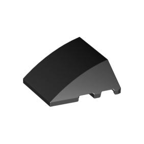 Black Wedge 4 x 3 Triple Curved No Studs