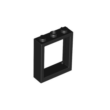 Black Window 1 x 3 x 3 Flat Front