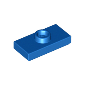 Blue Plate, Modified 1 x 2 with 1 Stud with Groove and Bottom Stud Holder Jumper