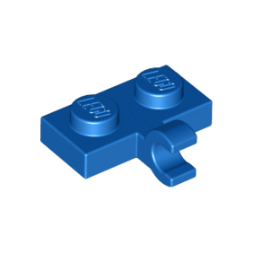 Blue Plate, Modified 1 x 2 with Clip on Side Horizontal Grip