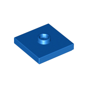 Blue Plate, Modified 2 x 2 with Groove and 1 Stud in Center Jumper