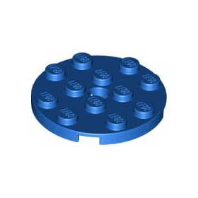 Blue Plate, Round 4 x 4 with Hole