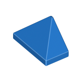 Blue Slope 45 2 x 1 Triple with Bottom Stud Holder