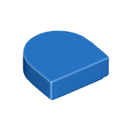 Blue Tile, Round 1 x 1 Half Circle Extended