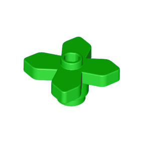 Bright Green Plant Flower 2 x 2 Leaves - Angular