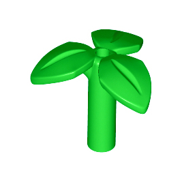 Bright Green Plant Stem with Bar, 3 Leaves, and Small Pin Hole