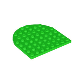 Bright Green Plate, Round 8 x 8 Rounded End