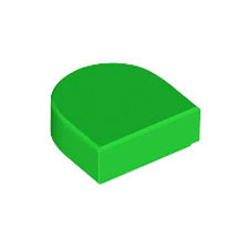Bright Green Tile, Round 1 x 1 Half Circle Extended