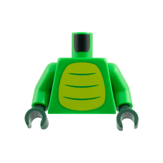 Bright Green Torso Lime Belly with 3 Bright Green Stripes Pattern / Bright Green Arms / Dark Green Hands