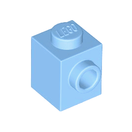 Bright Light Blue Brick, Modified 1 x 1 with Stud on Side