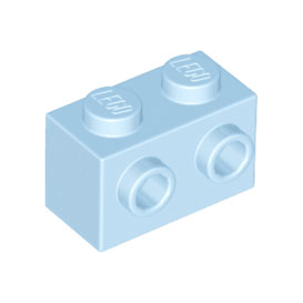 Bright Light Blue Brick, Modified 1 x 2 with Studs on 1 Side