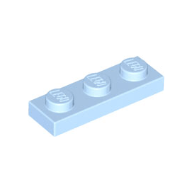 Bright Light Blue Plate 1 x 3
