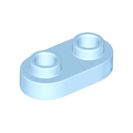 Bright Light Blue Plate, Round 1 x 2 with Open Studs