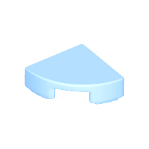 Bright Light Blue Tile, Round 1 x 1 Quarter