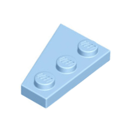 Bright Light Blue Wedge, Plate 3 x 2 Right