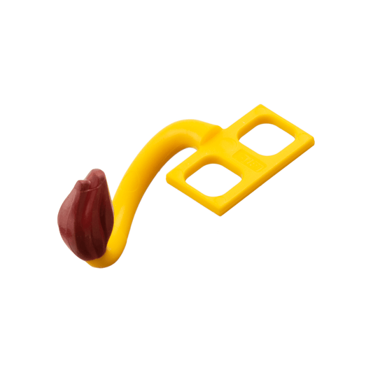 Bright Light Orange Minifigure Costume Tail Lion with Dark Red Tassel Pattern