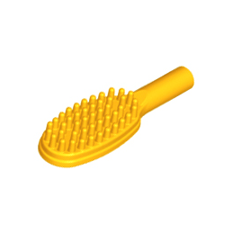 Bright Light Orange Minifigure, Utensil Hairbrush - 10mm Handle
