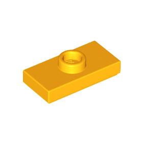Bright Light Orange Plate, Modified 1 x 2 with 1 Stud with Groove and Bottom Stud Holder Jumper