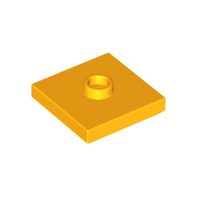 Bright Light Orange Plate, Modified 2 x 2 with Groove and 1 Stud in Center Jumper