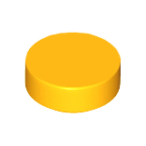 Bright Light Orange Tile, Round 1 x 1